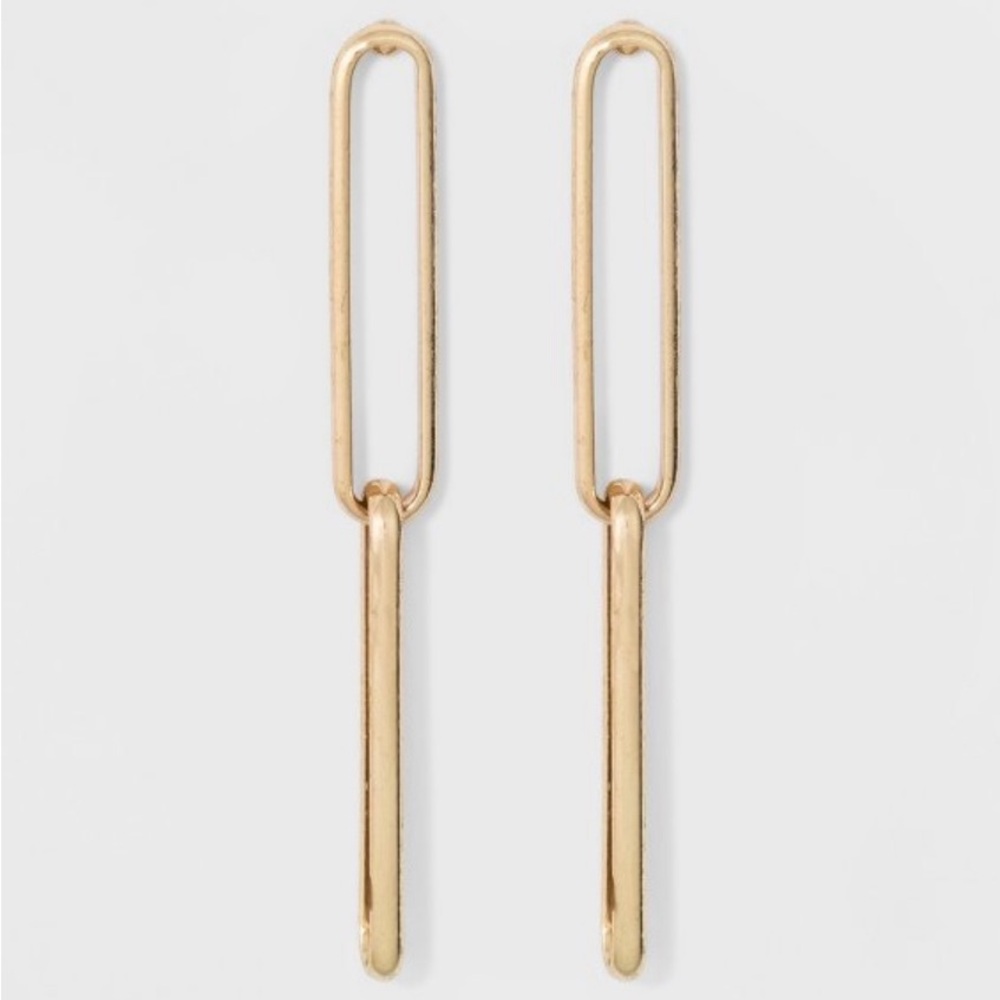 Chain link gold earrings